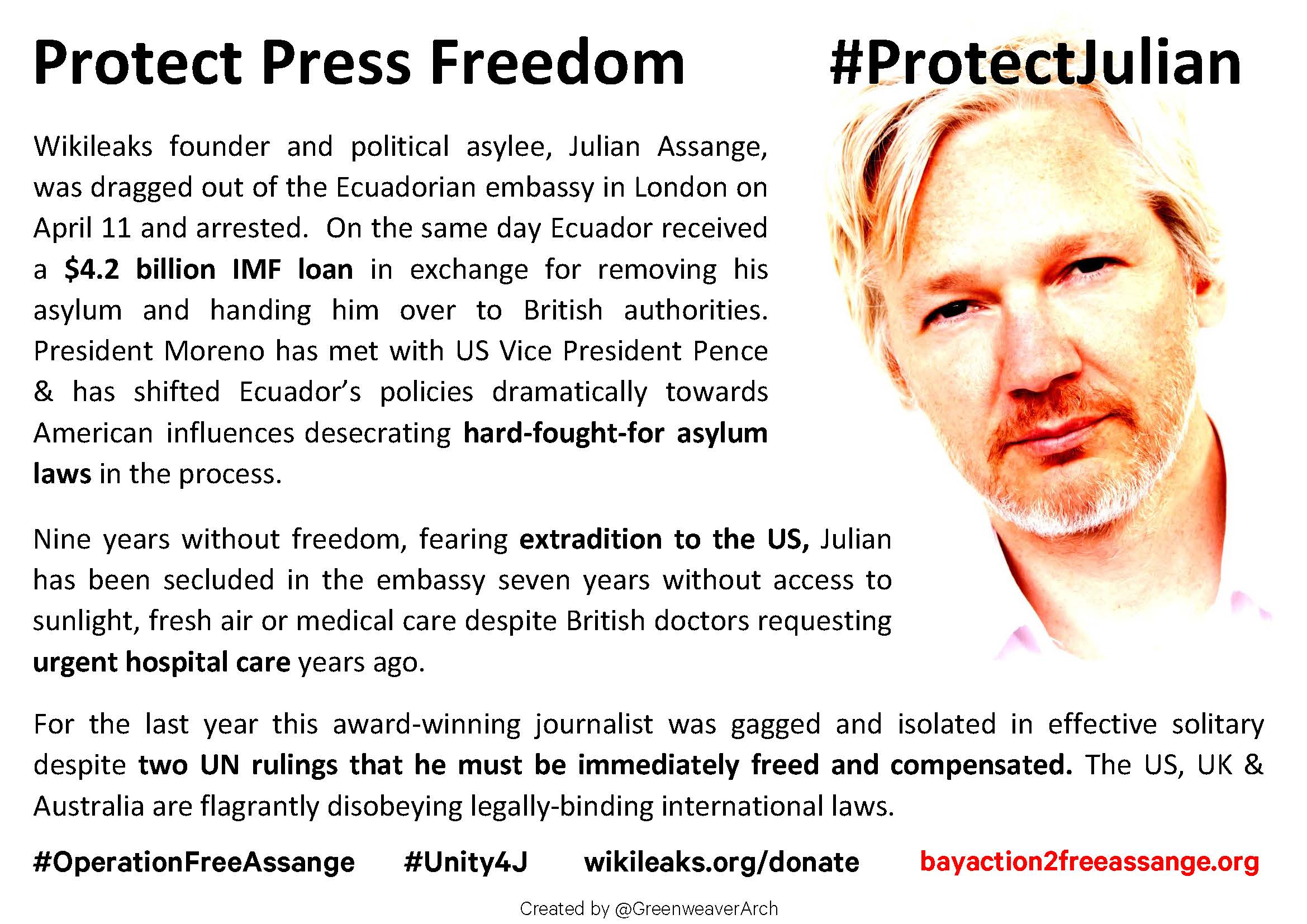 Protect Julian - Protect Press Freedom Flyer image