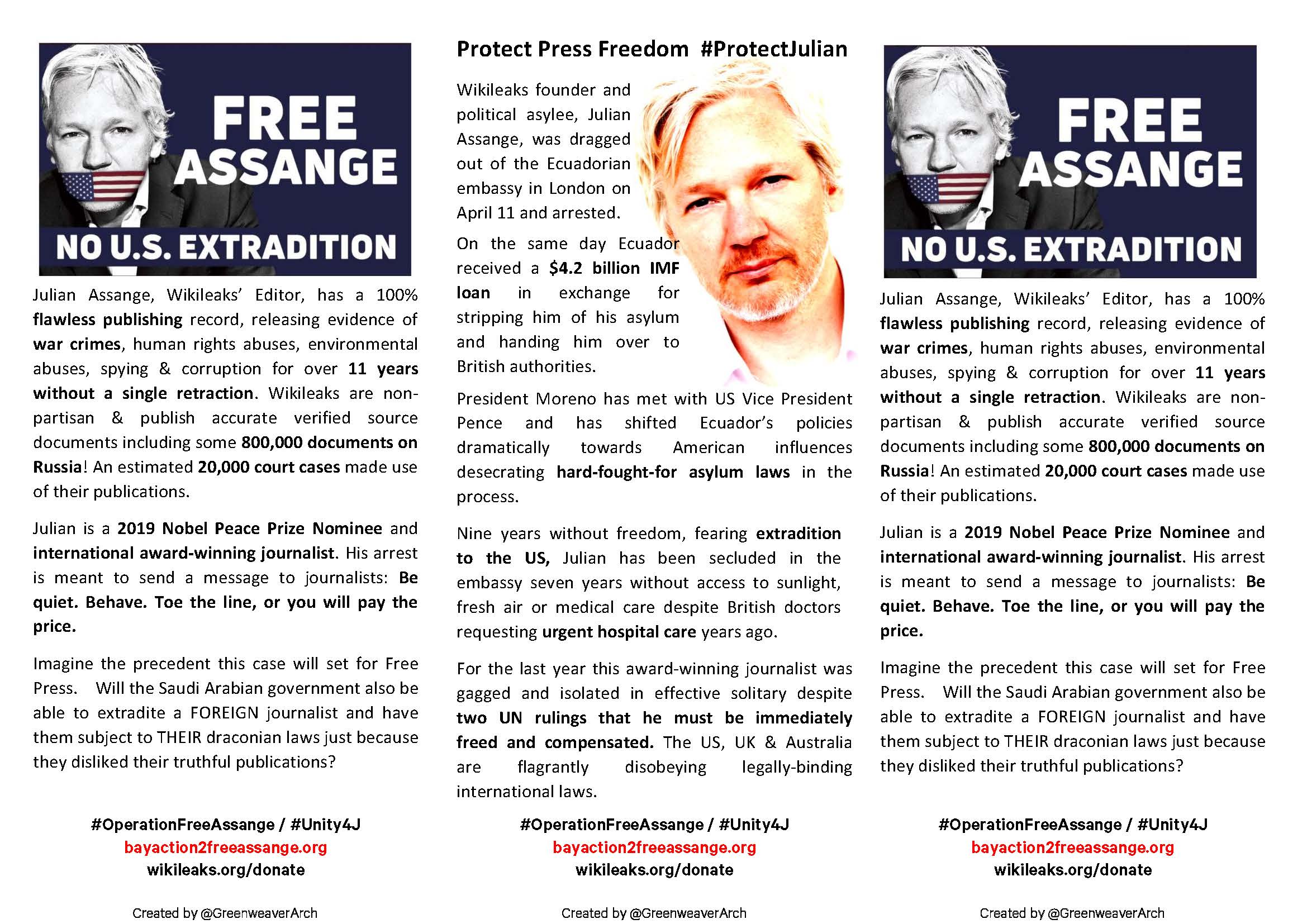 Protect Julian - Protect Press Freedom Multi Flyer