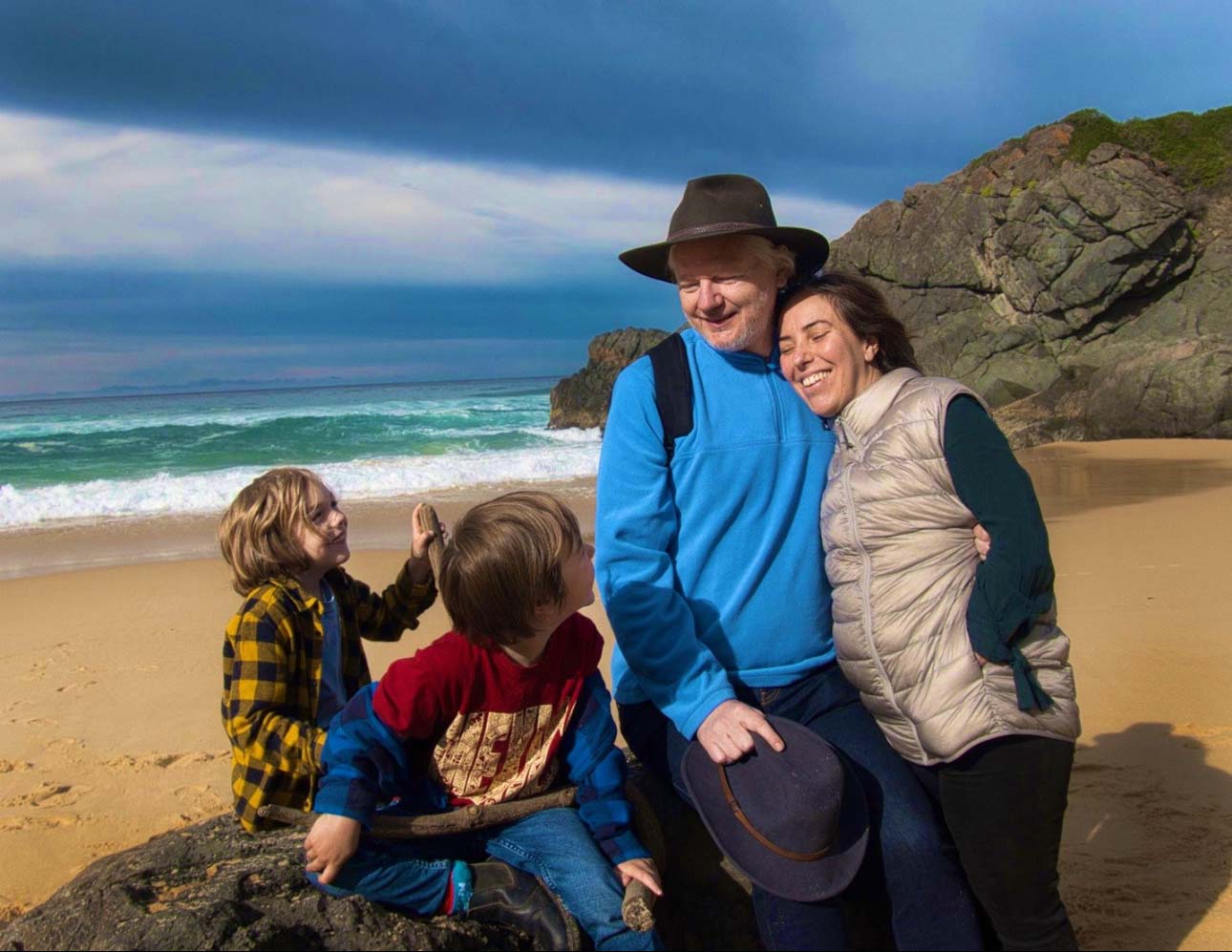 Julian and family at the beach