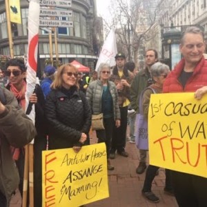 At SF Anti-War Rally Free Julian Assange & Chelsea Manning NOW!